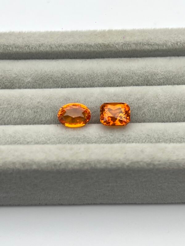 3.25ct Natural Yellow Sapphire (H) - Orange 2Pcs